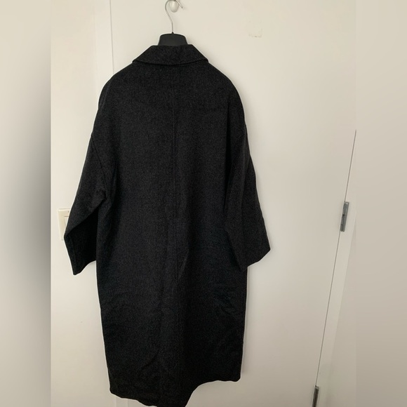 Reiss Laylah double breasted wool blend coat in charcoal grey NWT - Picture 8 of 12